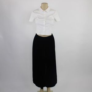 90s Vintage Winter Sun velvet floor length skirt